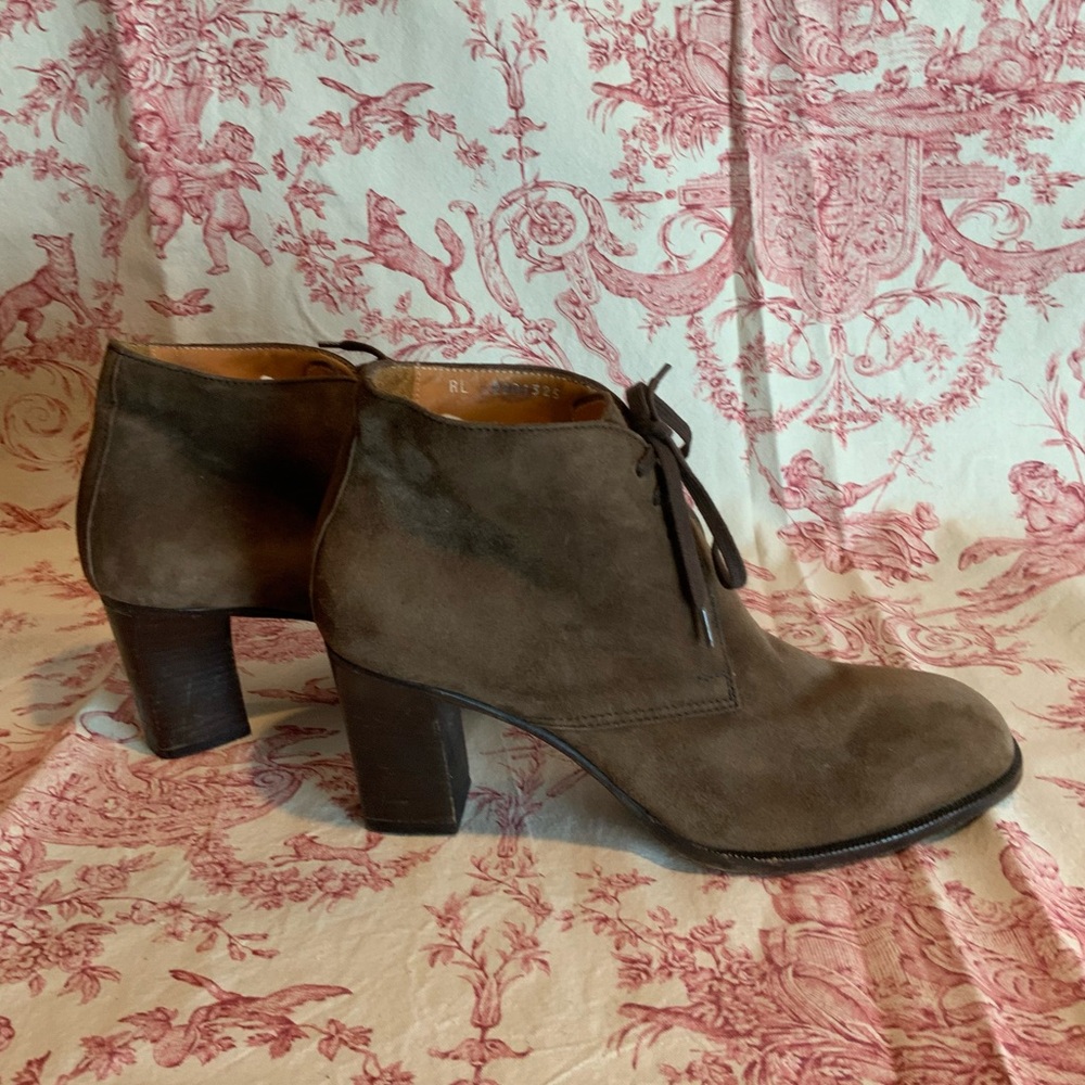 Ralph Lauren Collection purple label brown suede booties size 9 1/2